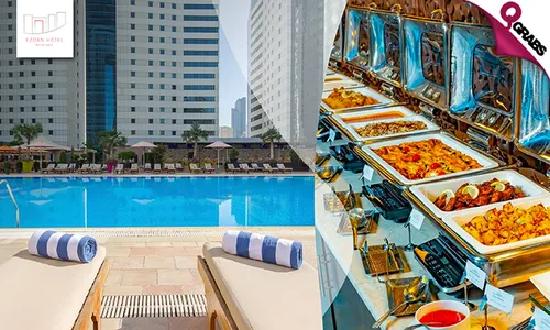 Weekday Lunch OR Dinner Buffet + Pool Access at Ezdan Hotel West Bay Towers!